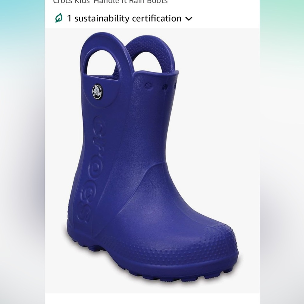 CROCS toddler/kids Vibrant Blue Handle It Rain Boots